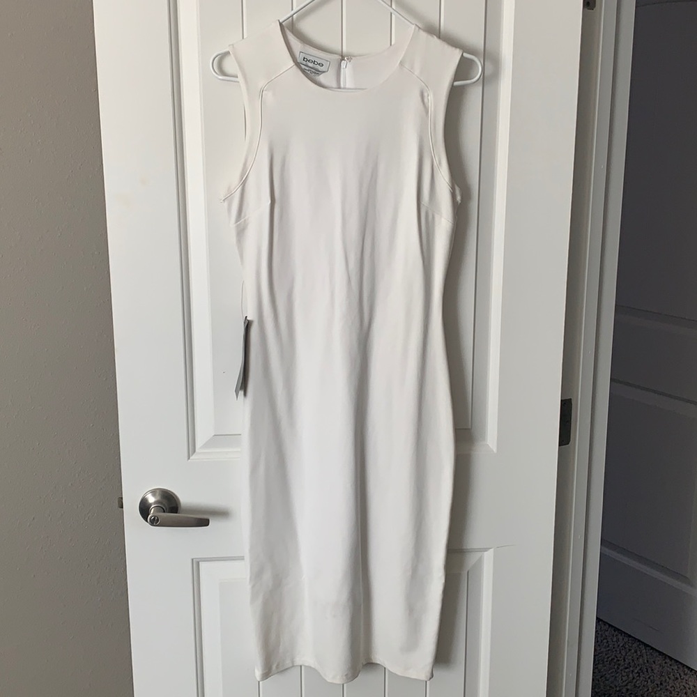 White Bebe Midi Body-con Dress
